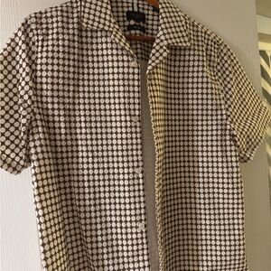 Ted Baker Brown and Cream Geometric Men's Shirt
